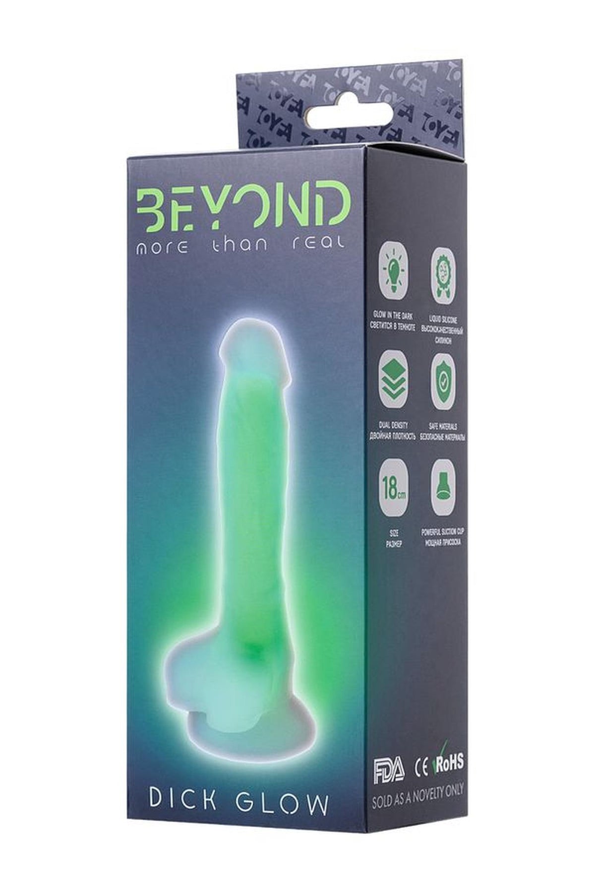 9-Dildo żelowe świecące zielone 13cm Beyond by Toyfa-9
