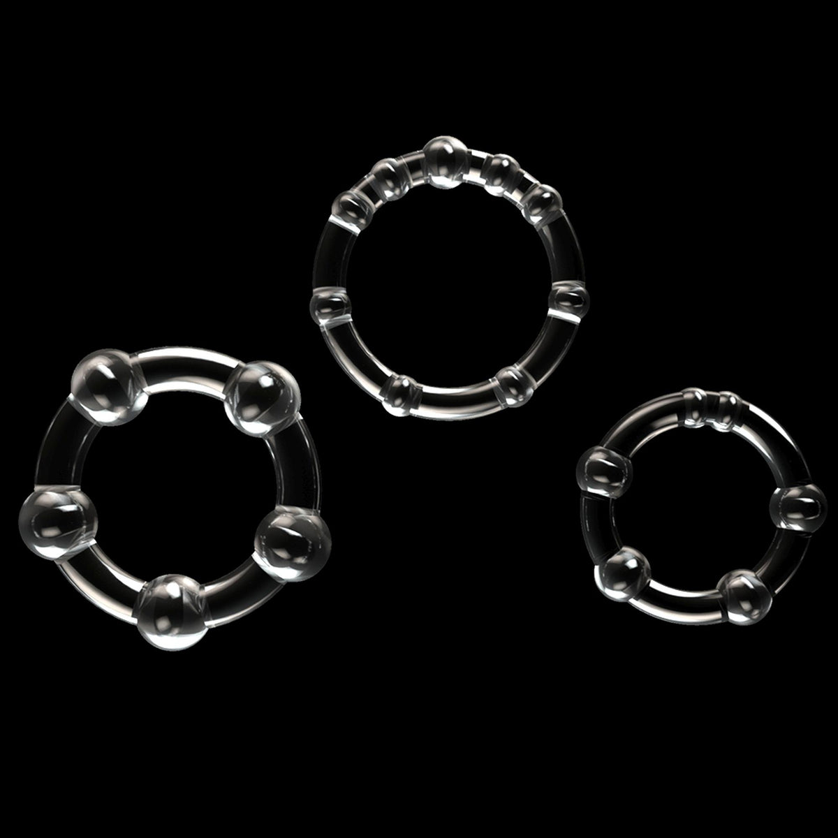8-Power Plus Triple Beaded Ring Set-8