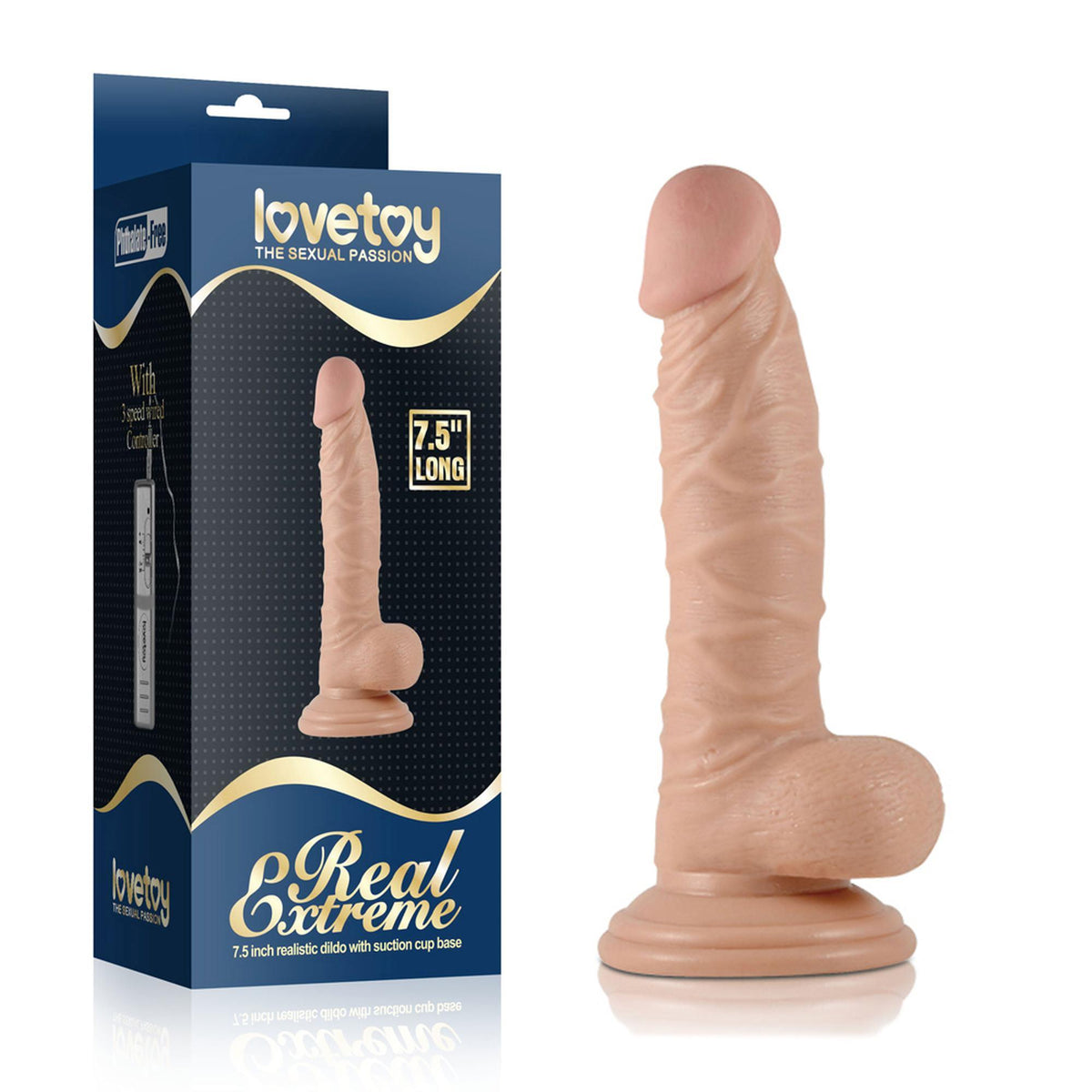7-7.5"" Real Extreme Dildo Flesh-7