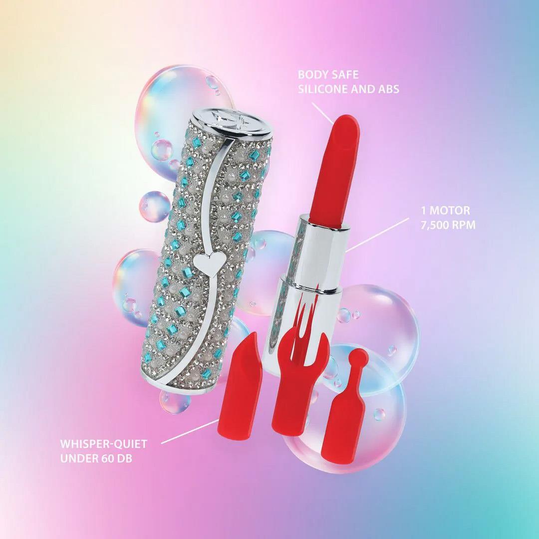 8-Wibrator szminkowy Loveline Tiffany niebieski USB-8
