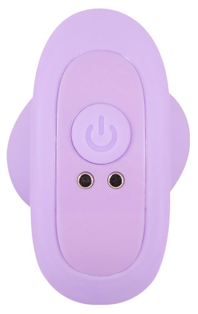8-Korek analny wibrujący Cuties fioletowy USB 8 cm-8
