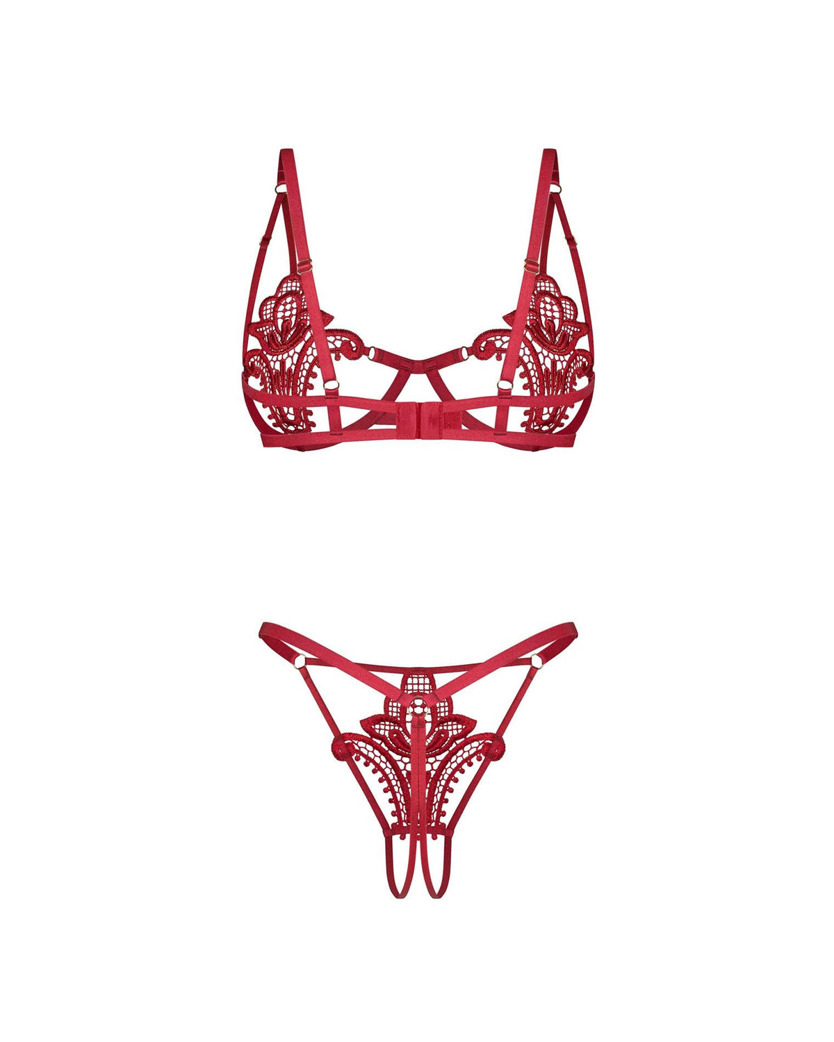 8-Komplet bielizny Luise Sublim Red otwarty Obsessive L/XL-8