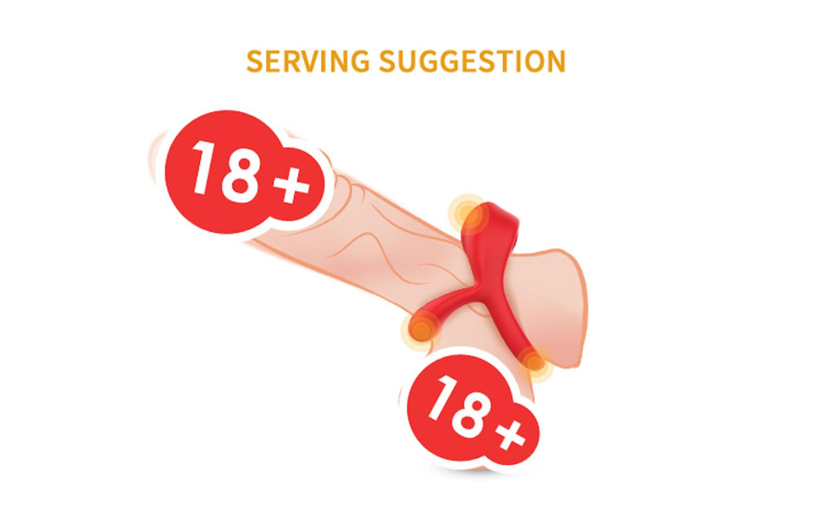 13-Pierścień wibrujący Big Mouth czerwony 9 funkcji B Series Joy 7 cm-13