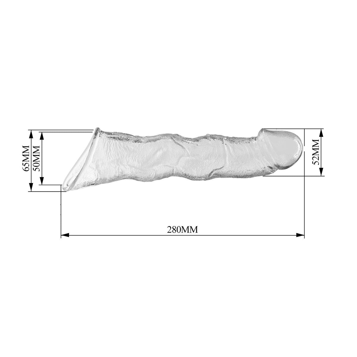 9-Przedłużka na penisa Pretty Love z modułami transparentna 28 cm-9