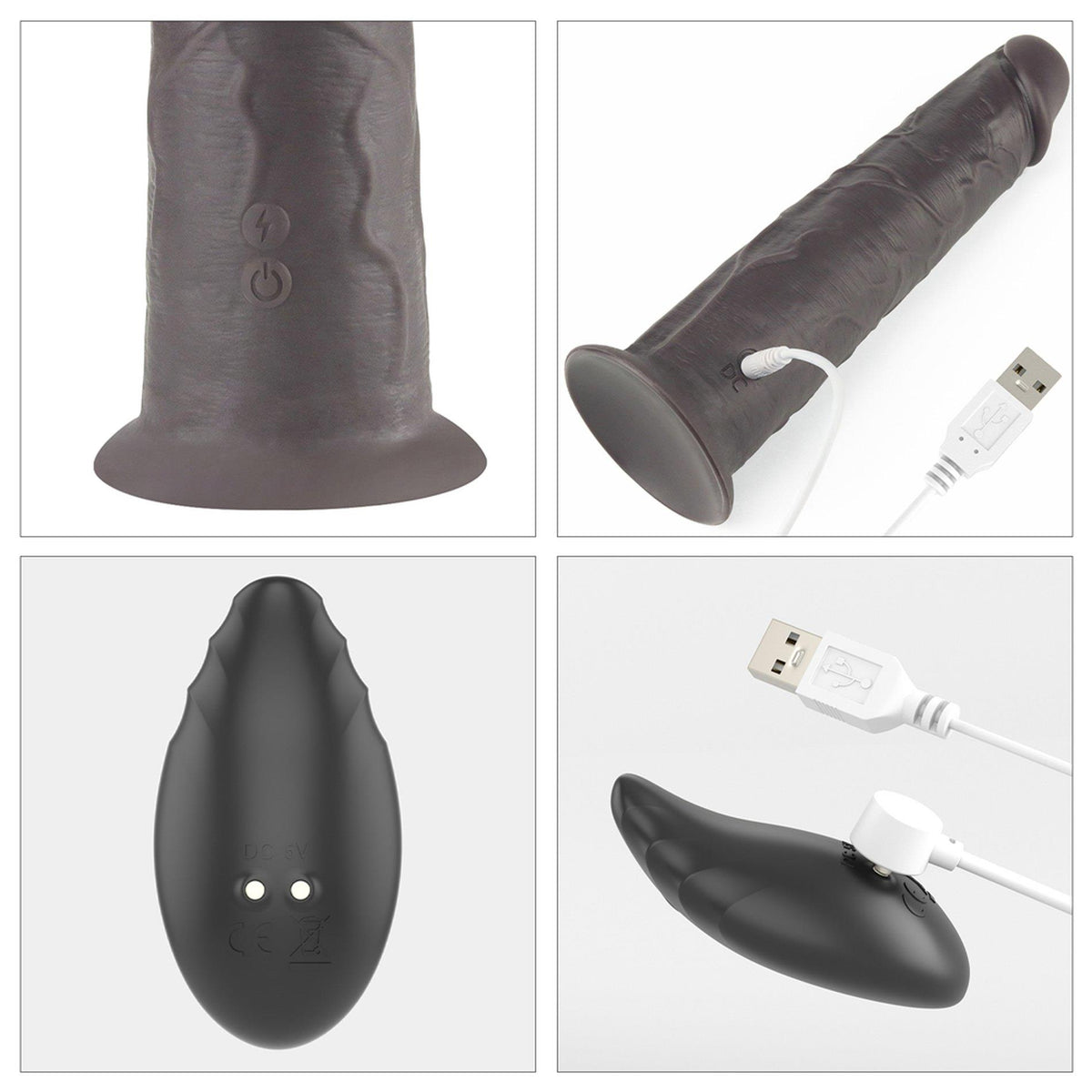 9-Dildo realistyczne dwuwarstwowe Lovetoy 20 cm obrotowe USB-9