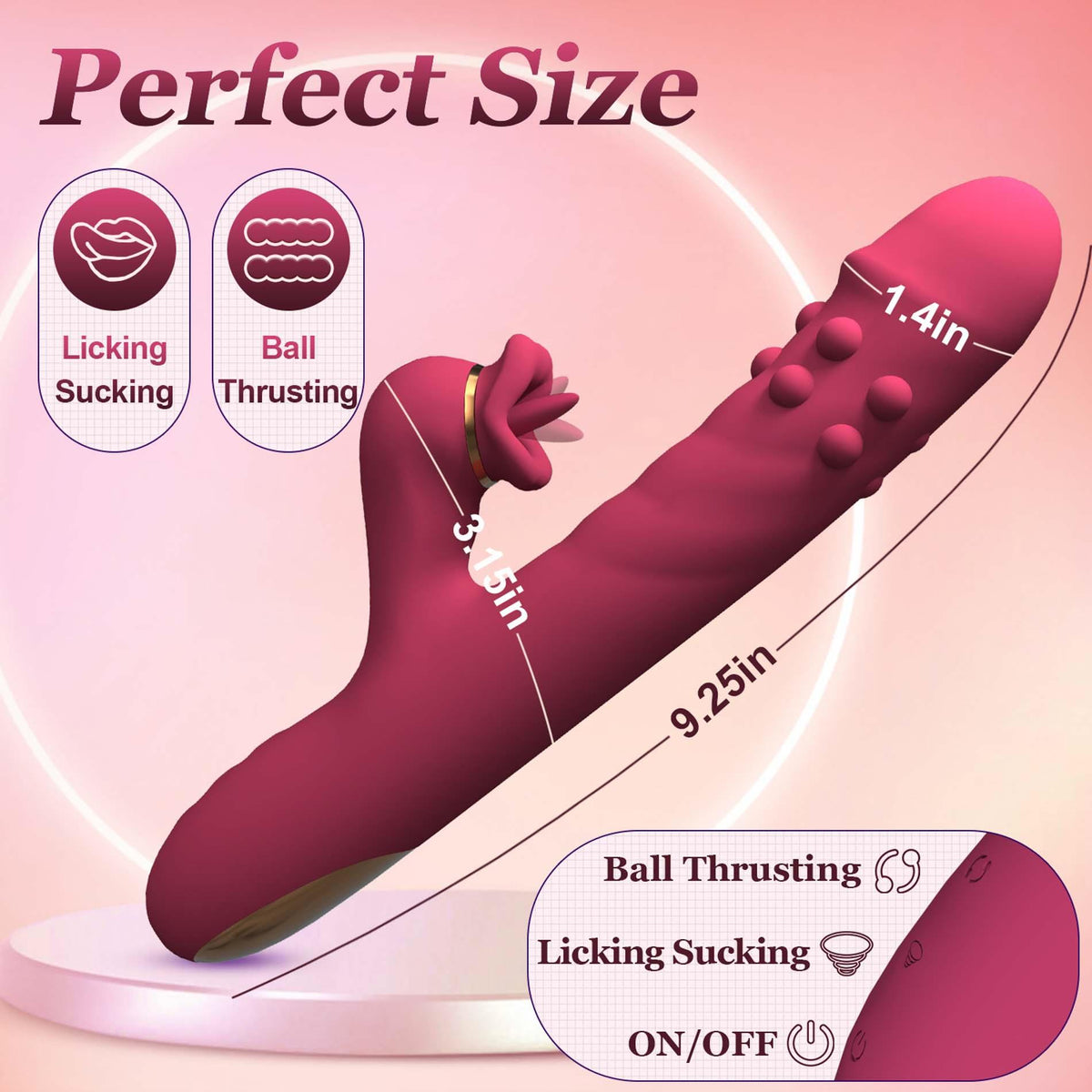 9-Silicone Vibrator - 7 rotating functions and 7 licking functions-9