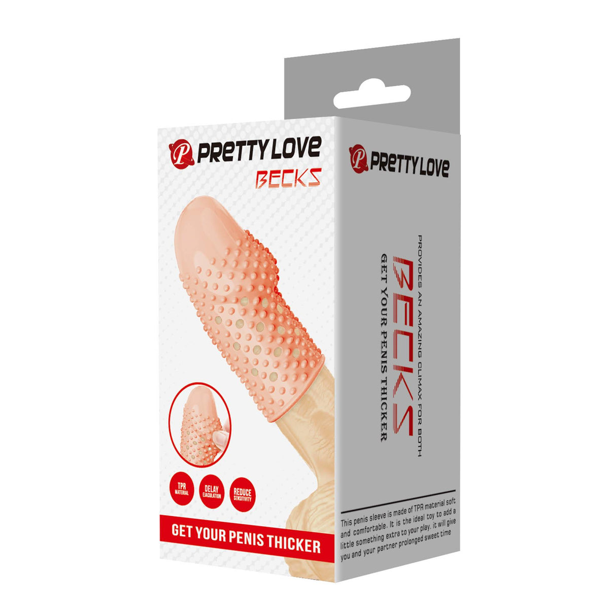 8-Przedłużka elastyczna na penisa Pretty Love Becks cielesna-8