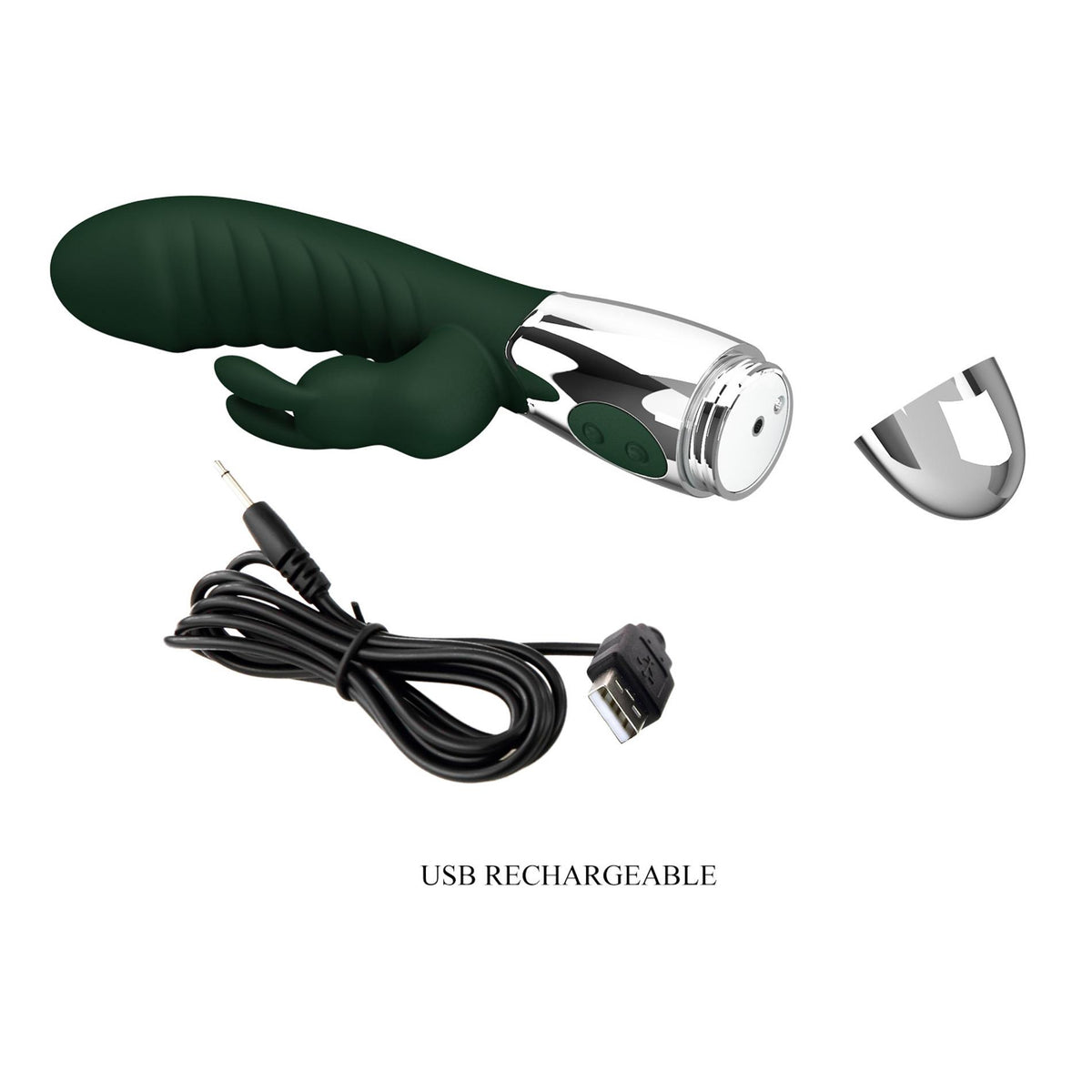 10-Wibrator króliczek Pretty Love podwójny silnik silikonowy USB-10