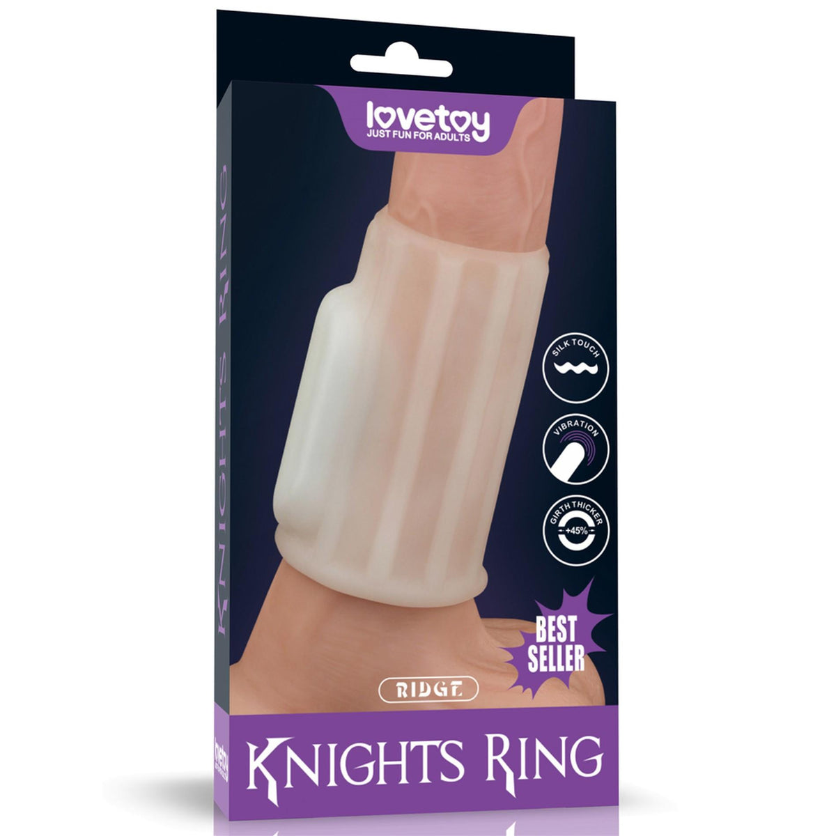 9-Pierścień erekcyjny wibrujący Ridge Knights Ring Lovetoy biały-9