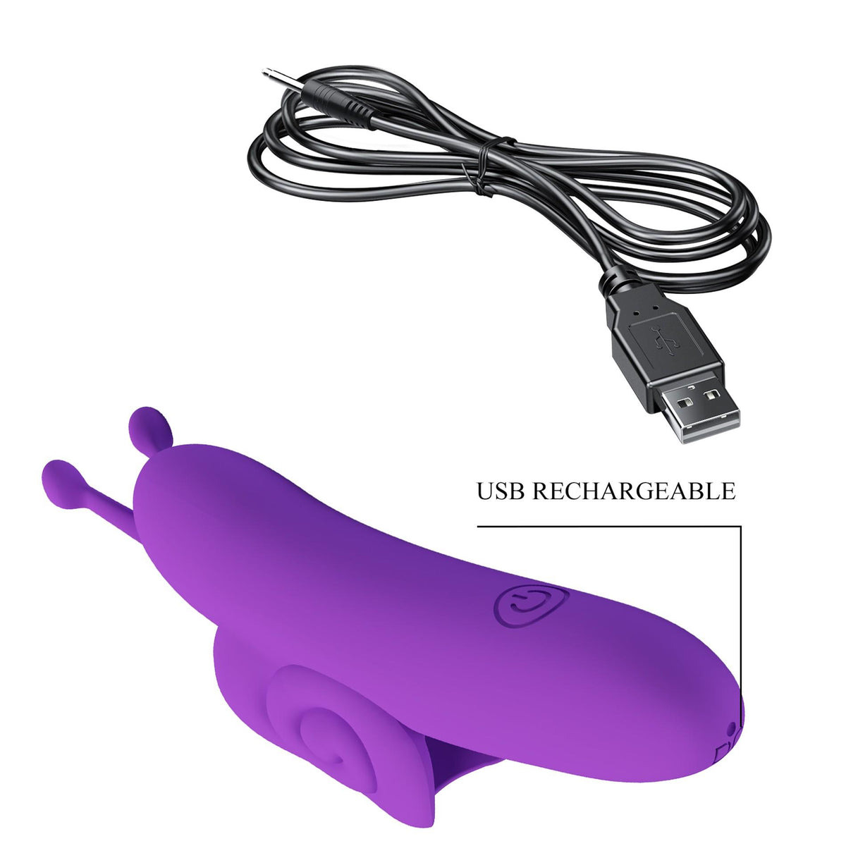 11-Wibrator na palec silikonowy Pretty Love Snail USB 10 funkcji-11