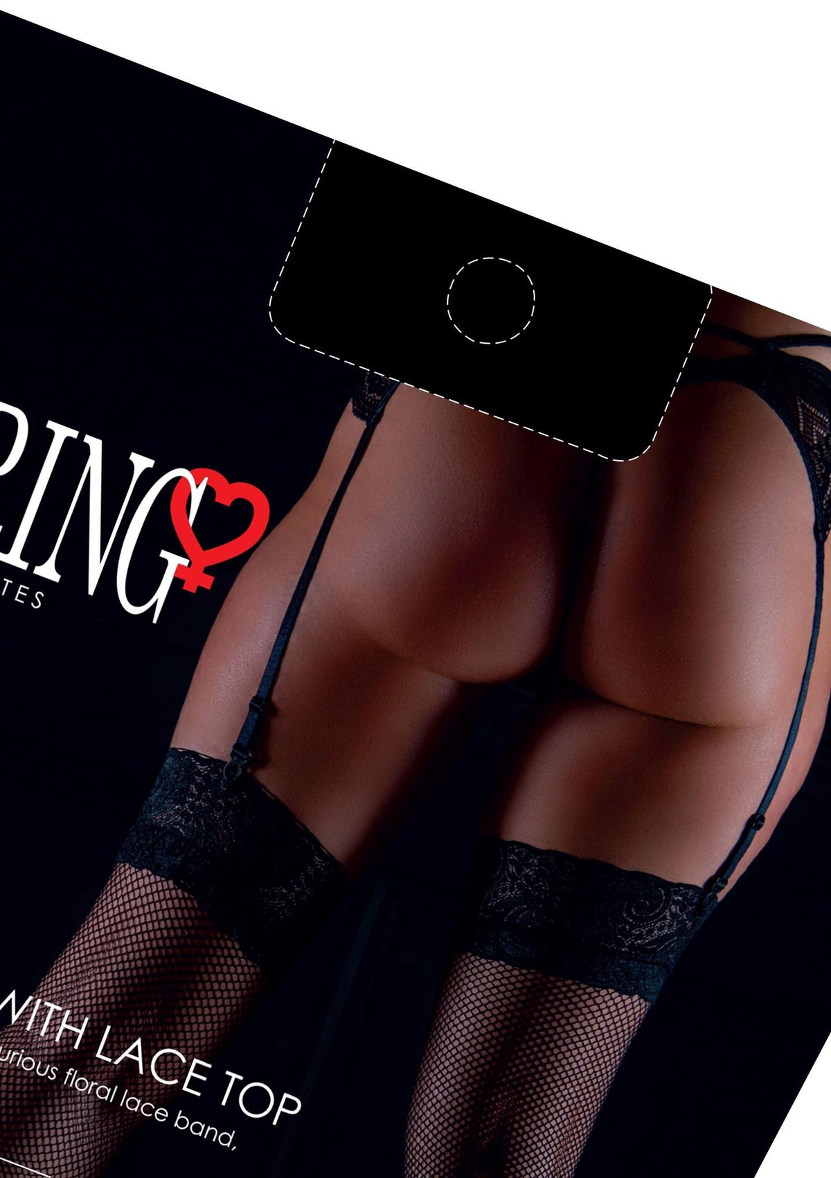 10-Pończochy siatkowe z kwiatową koronką Daring Intimates czarne-10