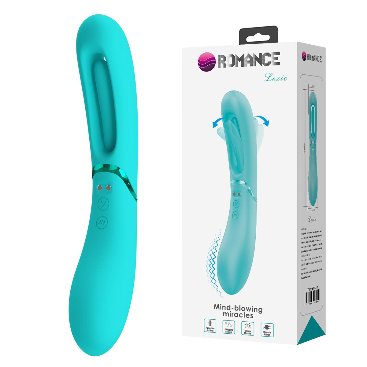 12-Wibrator punktu G silikonowy Romance Lexie 7 wibracji 4 kołysania USB-12