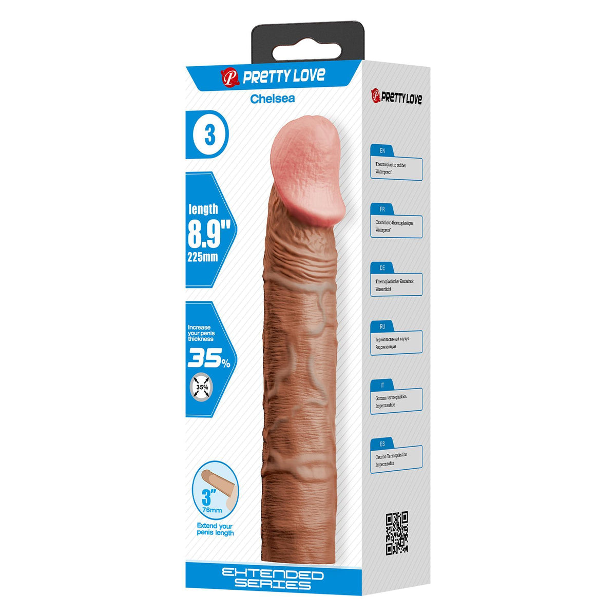 13-Przedłużka na penisa Chelsea Pretty Love wodoodporna 23 cm-13