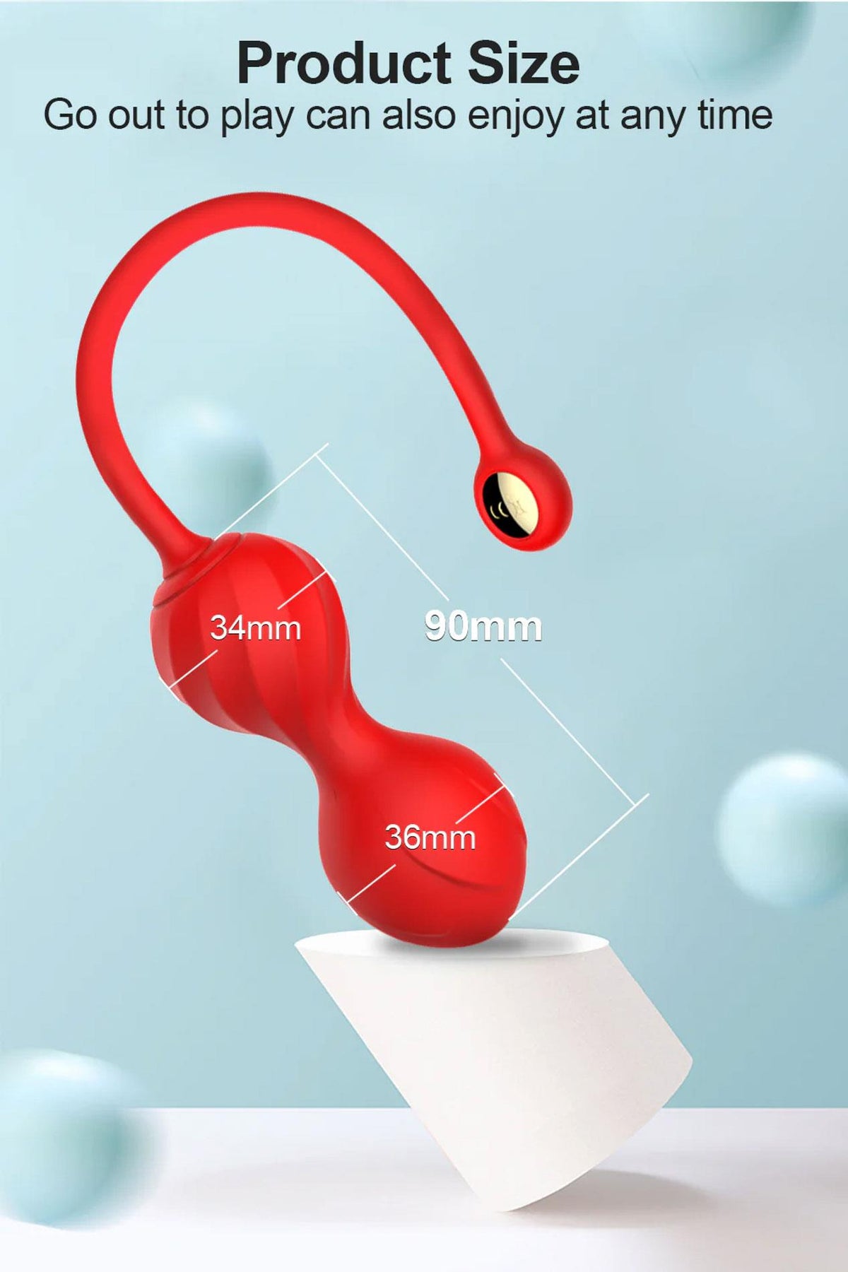 14-Kulki Kegla Lovesecret Premium z aplikacją różowe silikonowe USB 22 cm-14