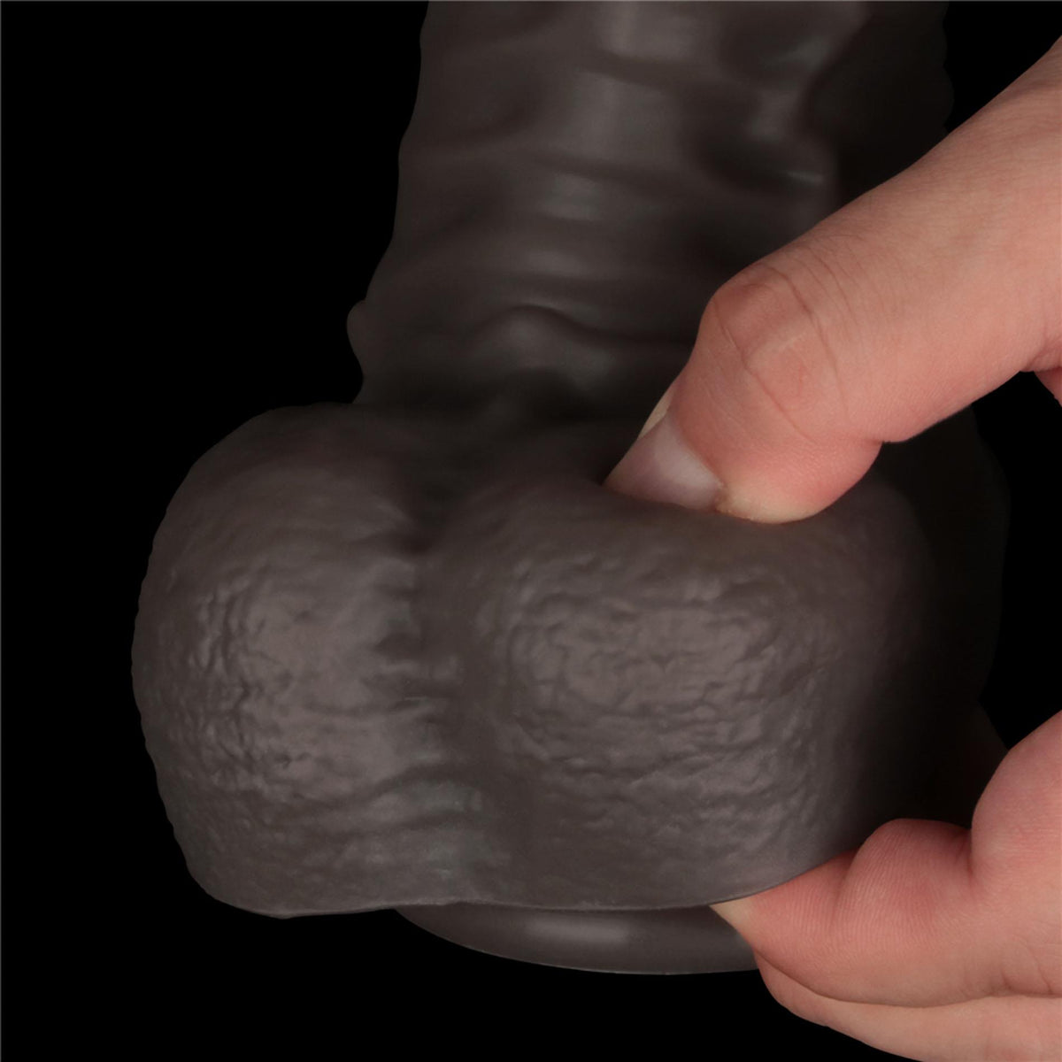 18-16'' Dual Layered Bendable Silicone Cock XXL(Black)-18