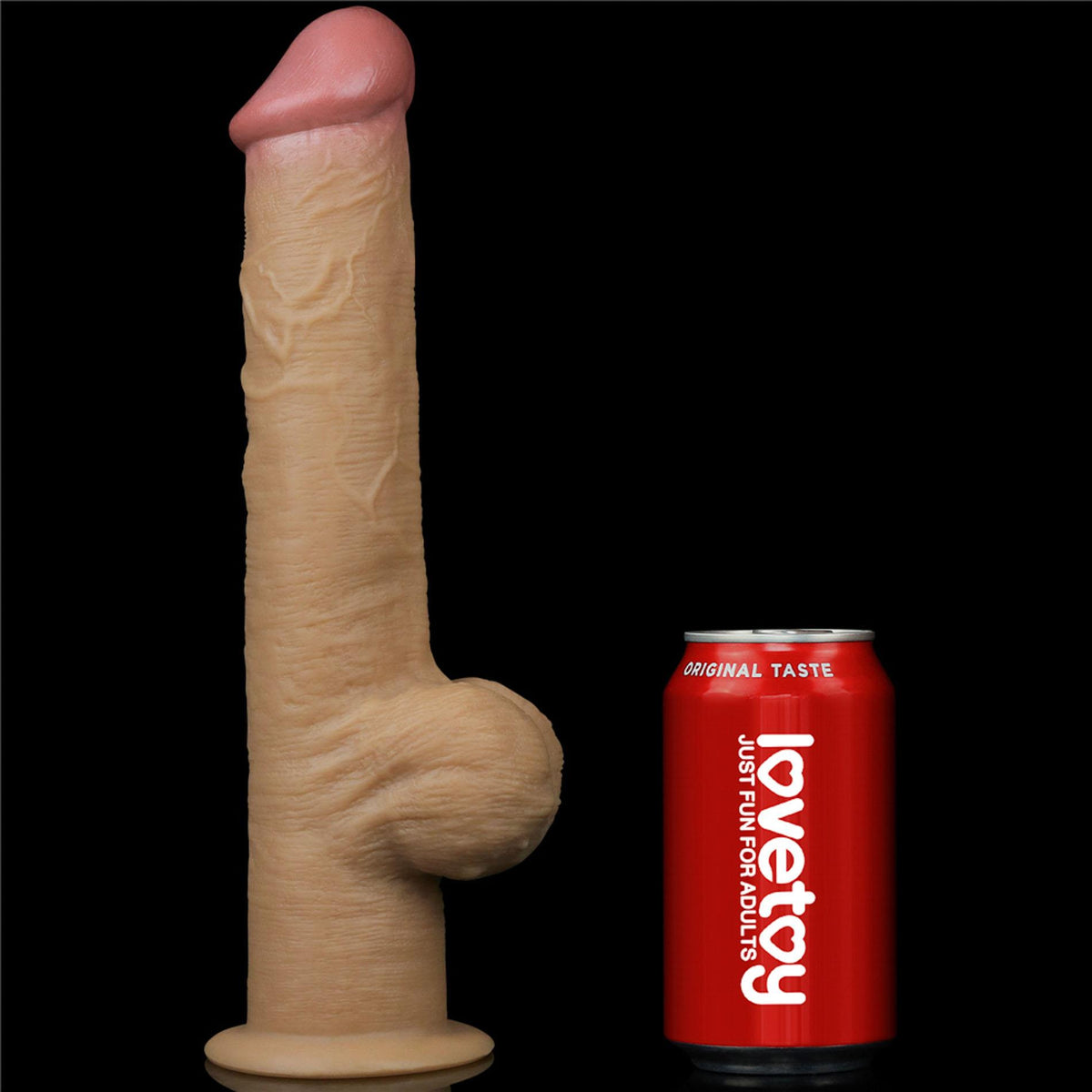 16-Dildo realistyczne dwuwarstwowe silikonowe z uchwytem Lovetoy 32 cm-16