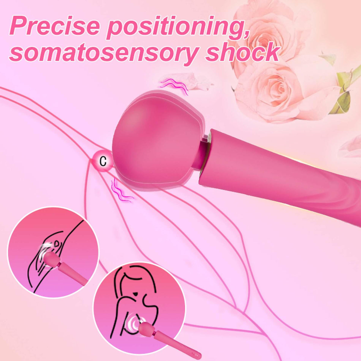 16-Masażer wibracyjny Perfect Wand różowy silikonowy USB-16