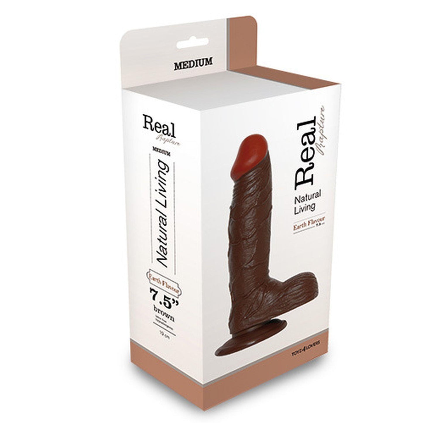 2-Ciemne brązowe dildo gruby członek z jądrami 21cm-2