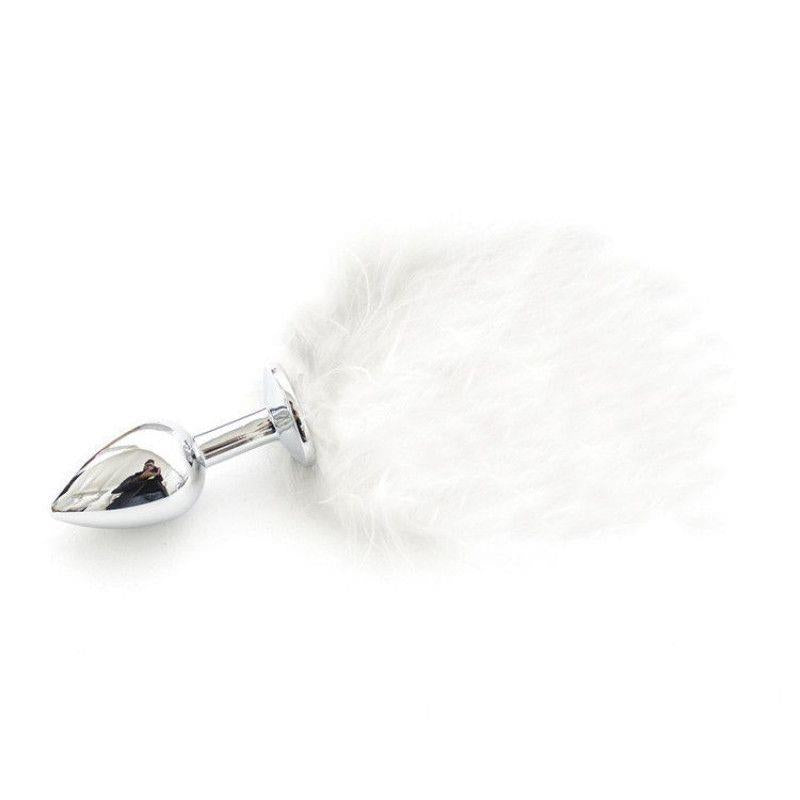 1-Plug anale Pon Tail Anal Plug bianco-1