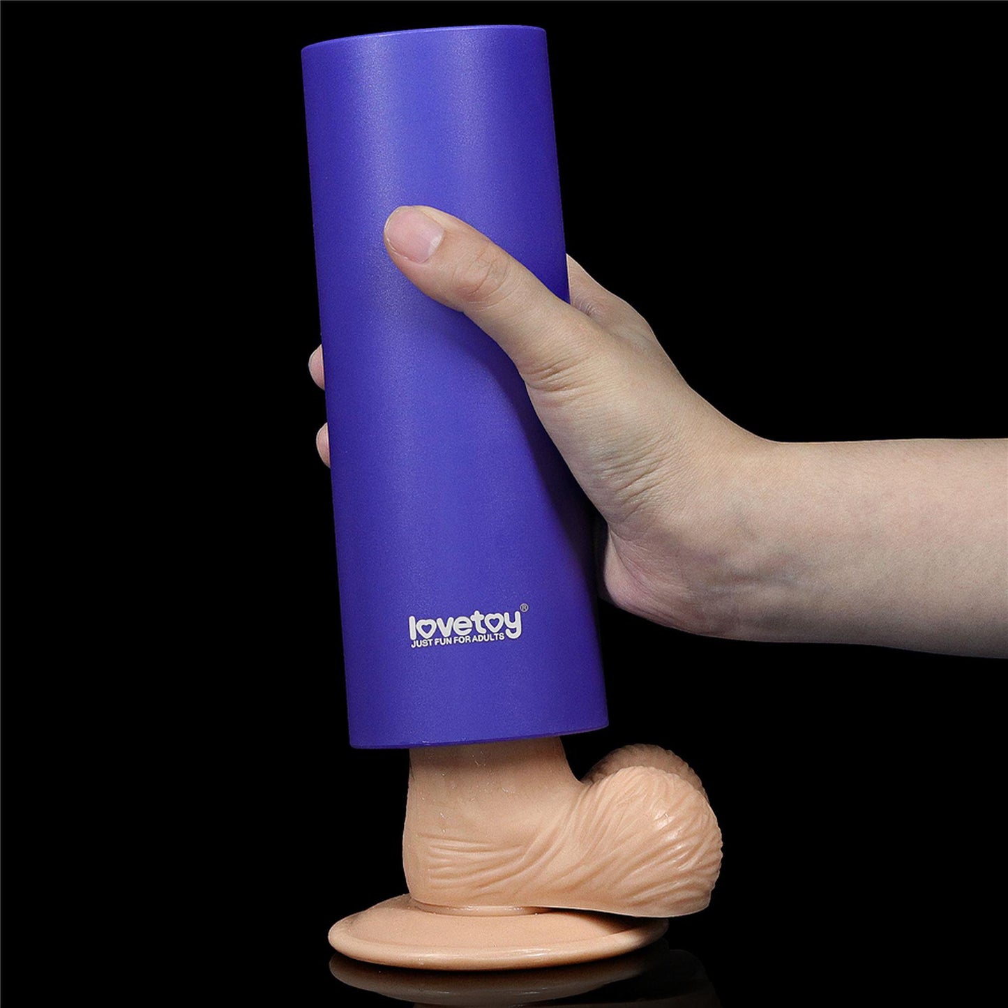 8-Fioletowy masturbator z szeregiem wypustek 19 cm-8