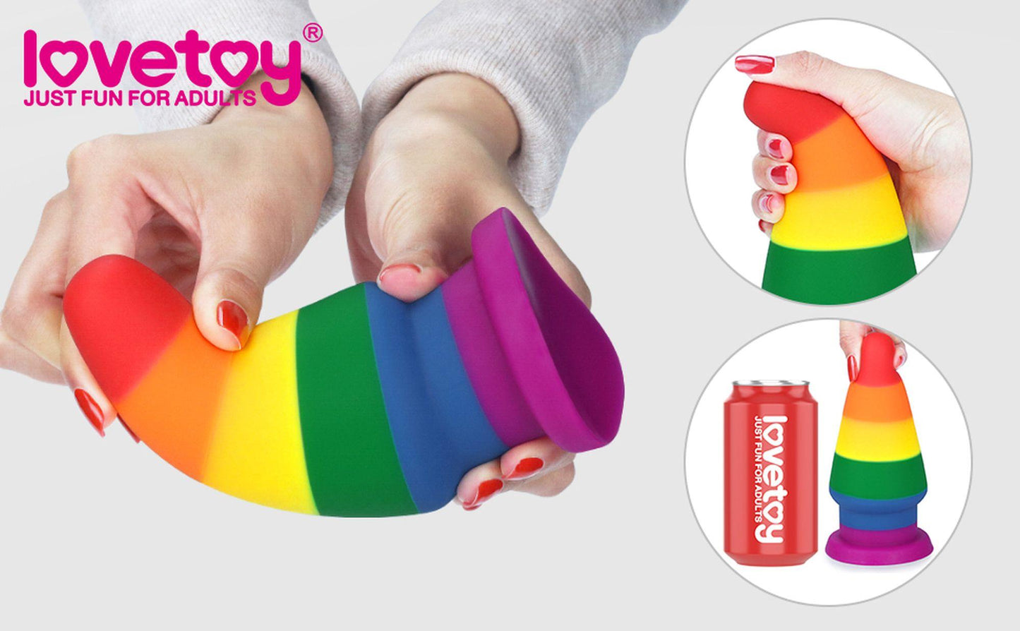 15-Tęczowa zatyczka analna korek elastyczny 15 cm-15