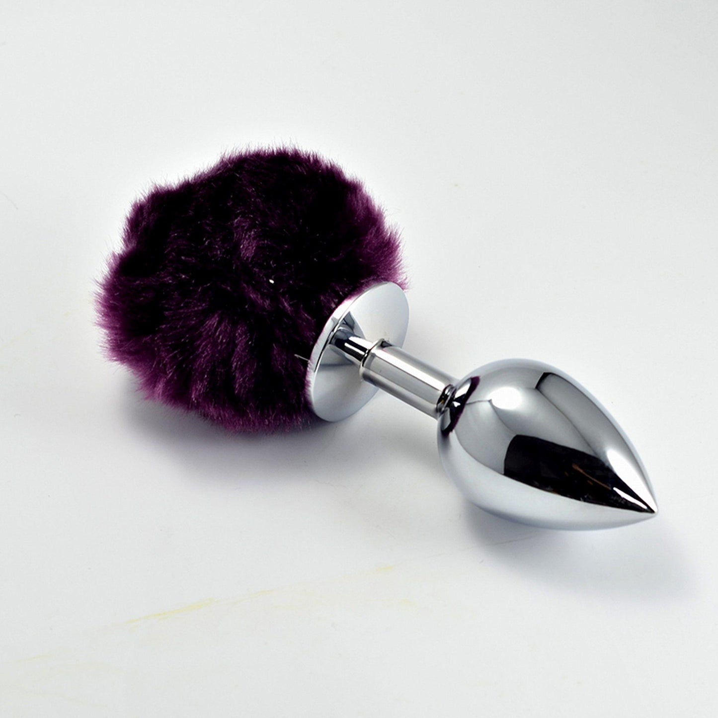 2-Korek analny z purpurowym puszkiem ze stali 8 cm-2