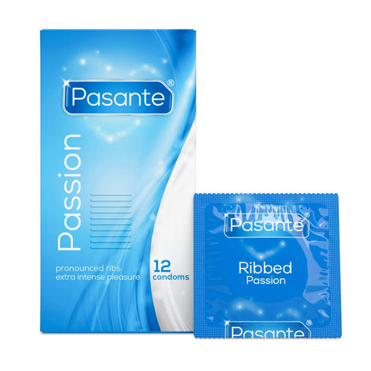 2-Pasante Ribbed/Passion Condoms 12 pcs-2