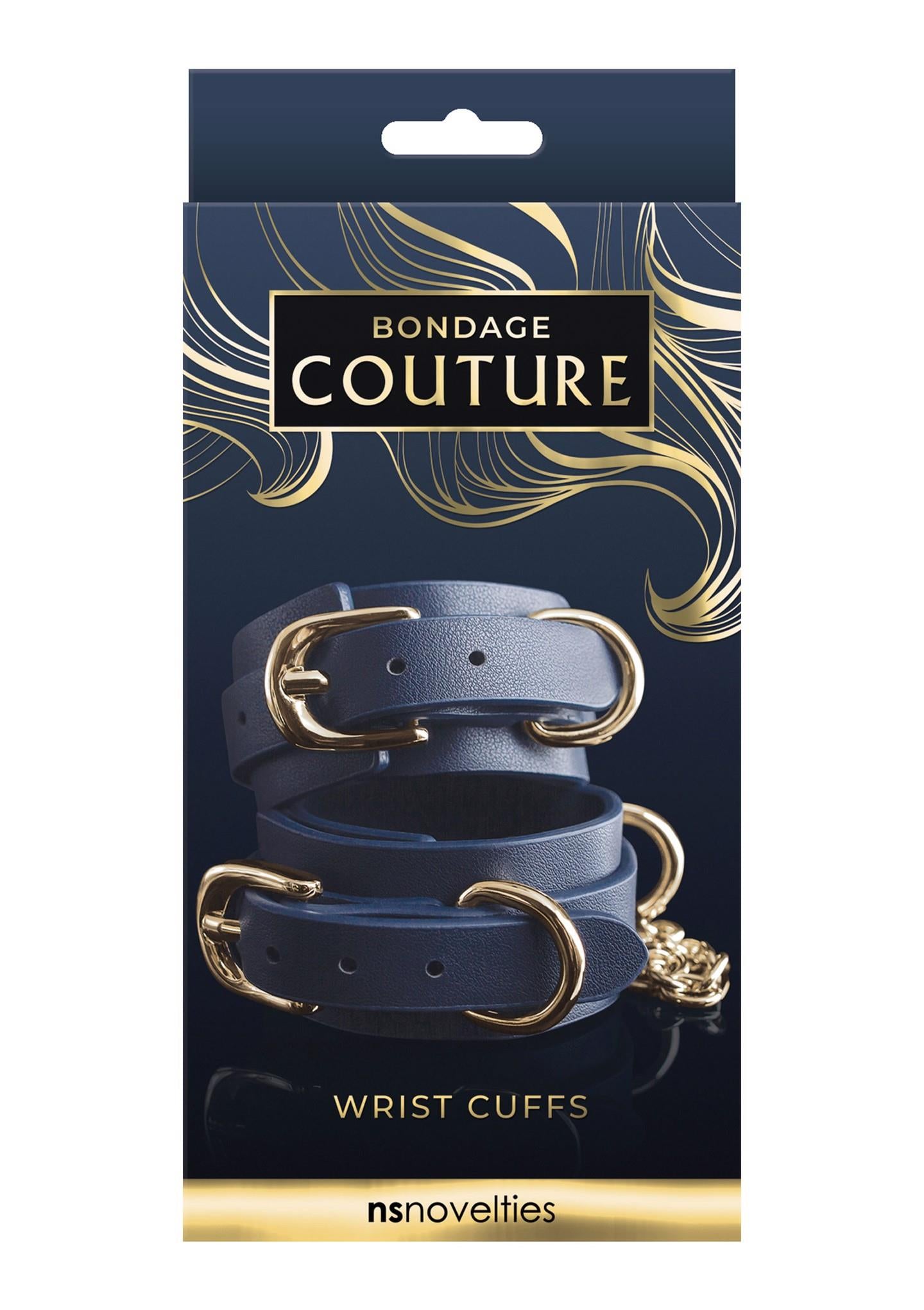 2-Bondage Couture Wrist Cuff Blue-2