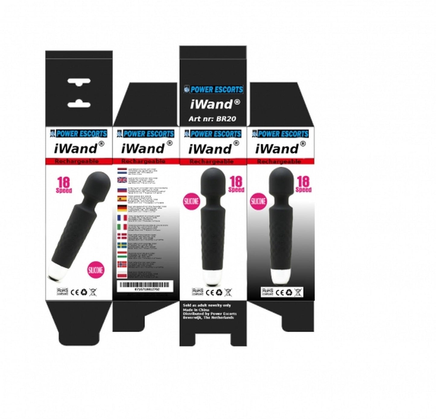 6-Iwand black rechargeable silicone bodywand massager-6