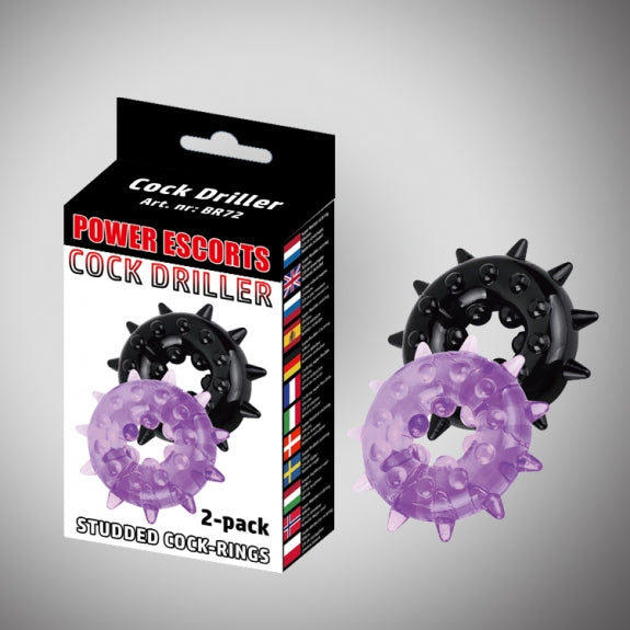 1-Cockdriller 2 pack black / purple 2 pack cockring 5 cm x 1,6 cm-1