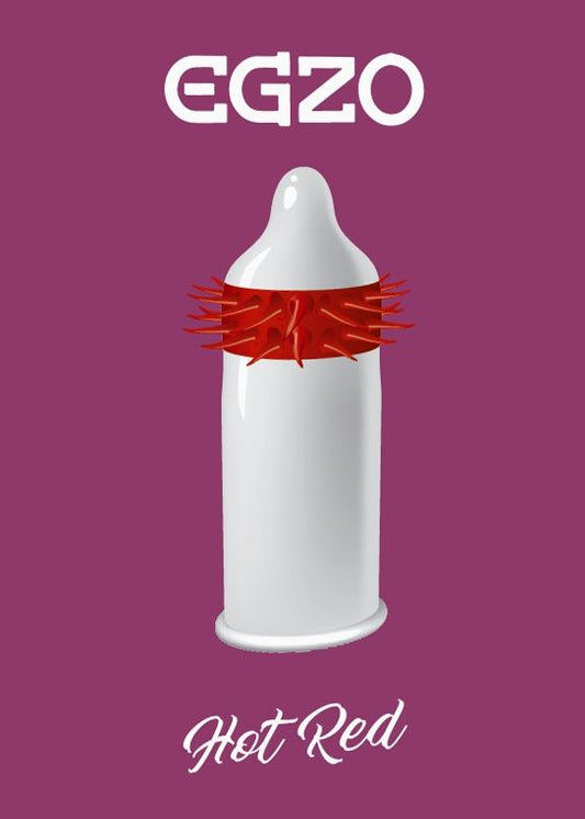 2-Prezerwatywy z fakturą wypustkami egzo hot red-2