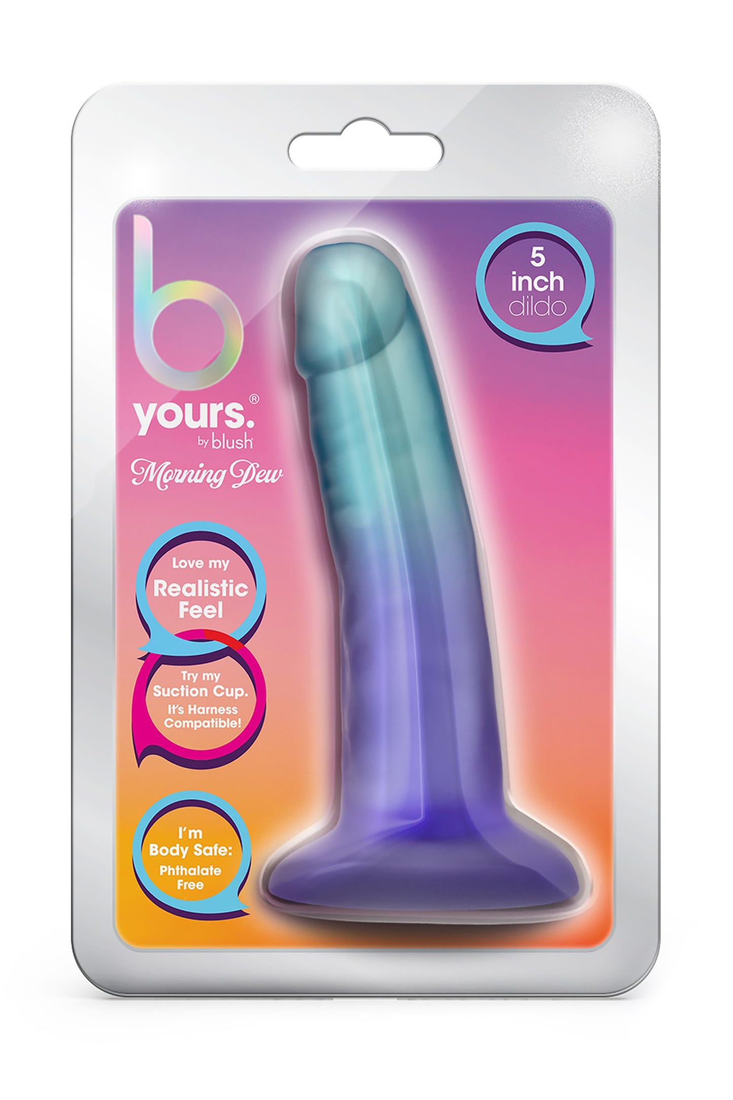 9-B YOURS MORNING DEW 5 INCH DILDO SAPPHIRE-9
