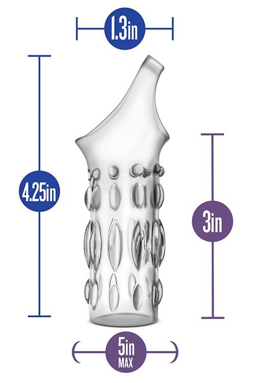 6-Stymulator-performance studded sleeve ring clear-6
