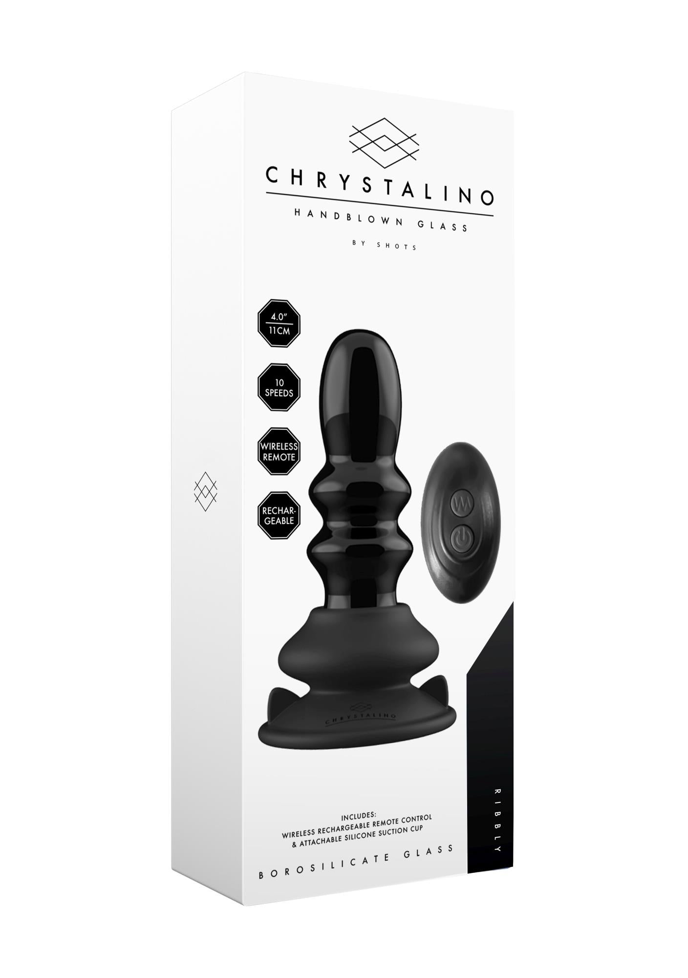 9-Dildo szklane z wibracjami na przyssawce-9