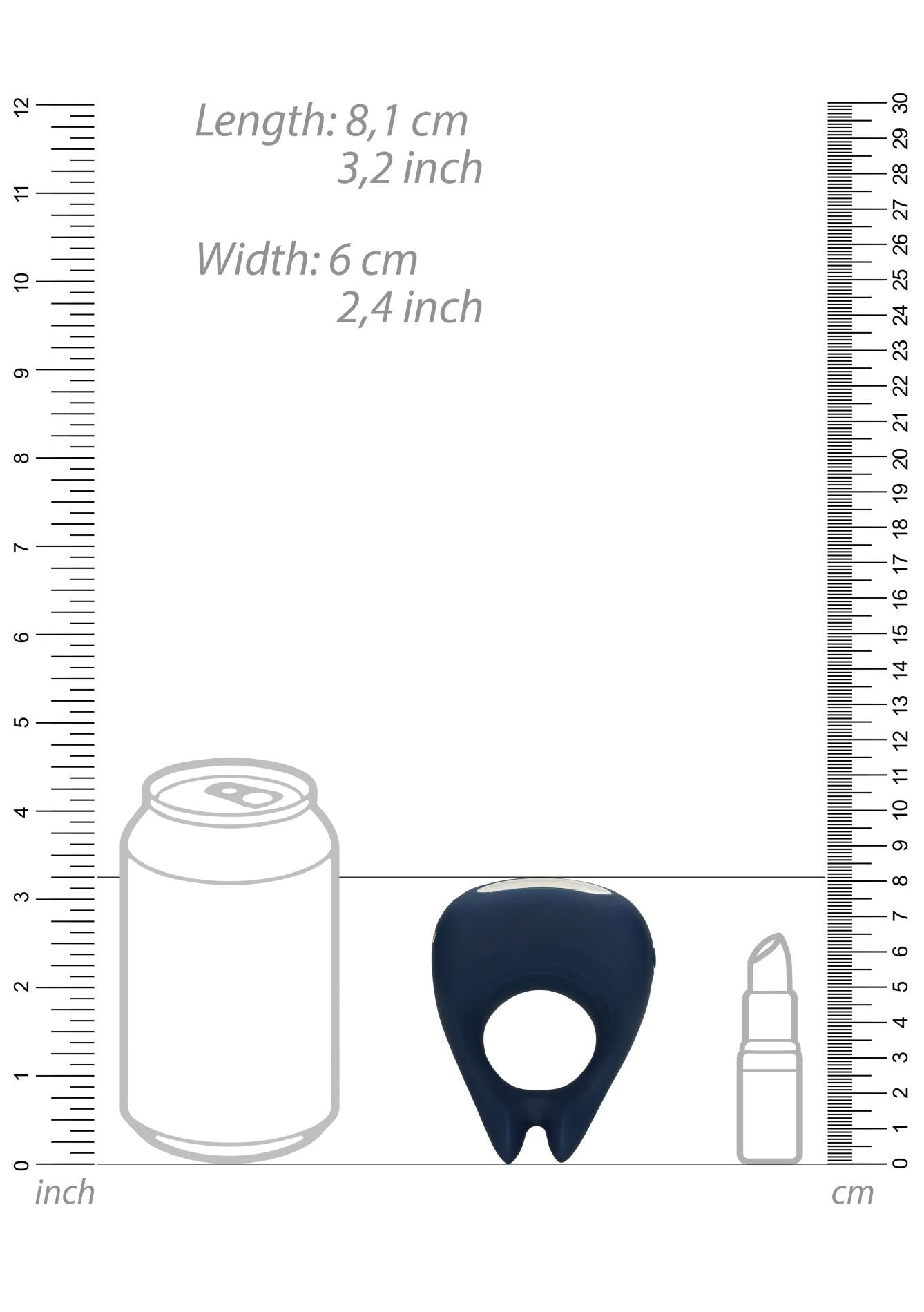10-Pointed Vibrating Cock Ring - Baltic Blue-10