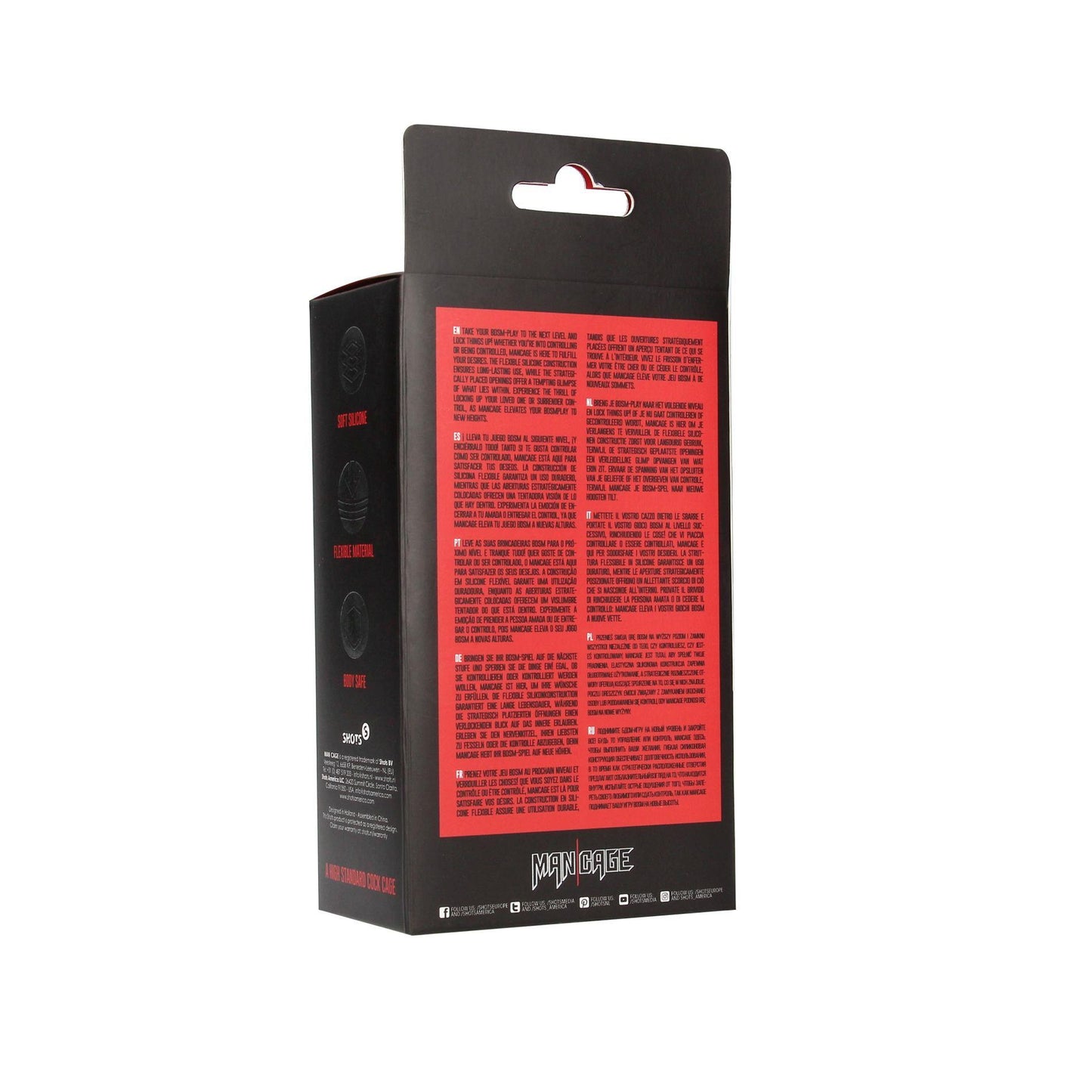 8-Model 28 - Ultra Soft Silicone Chastity Cage - Red-8