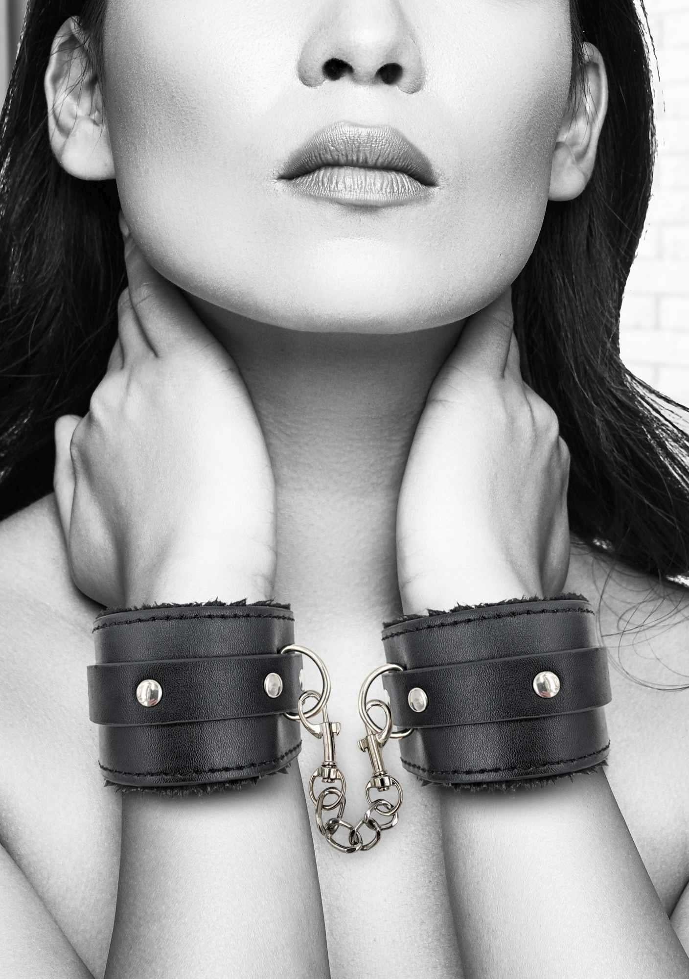 7-Plush Bonded Leather Hand Cuffs - With Adjustable Straps-7