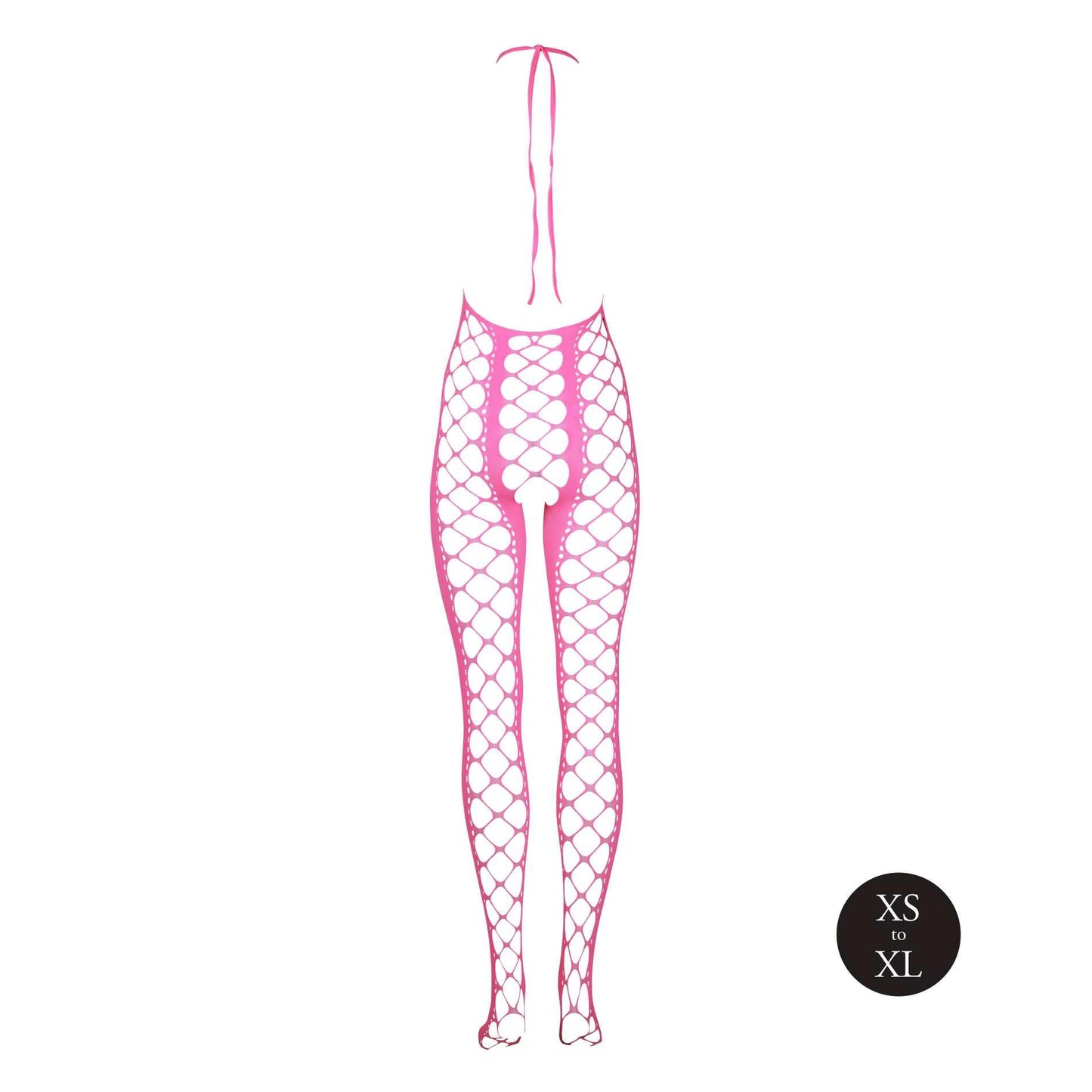 7-Bodystocking with Halterneck - Pink - XS/XL-7