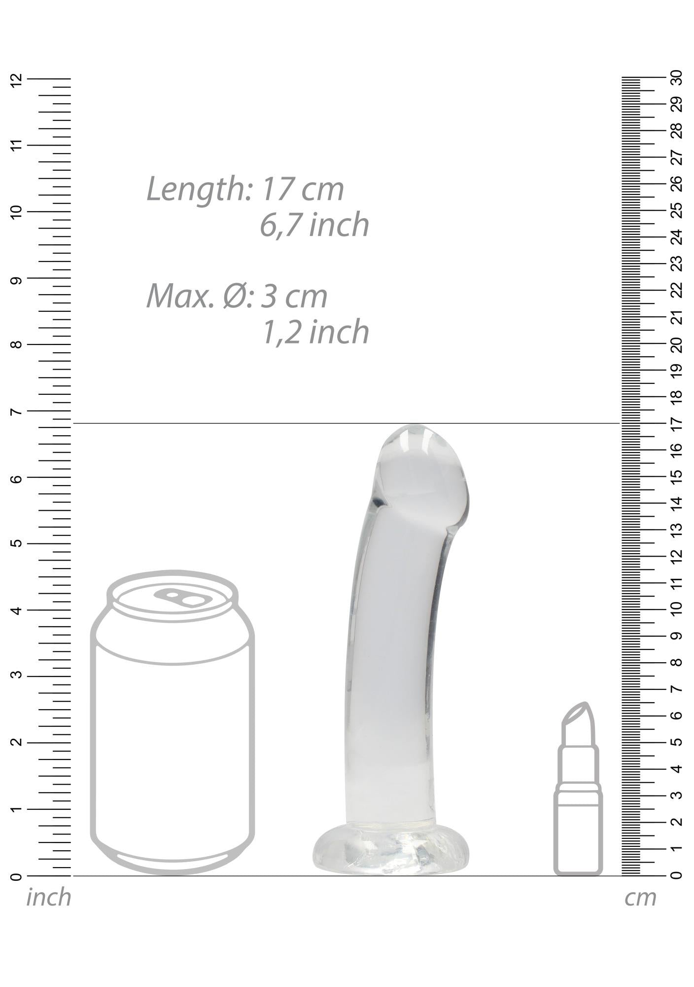 5-Proste lekko zagięte dildo z przyssawką 16,6 cm-5