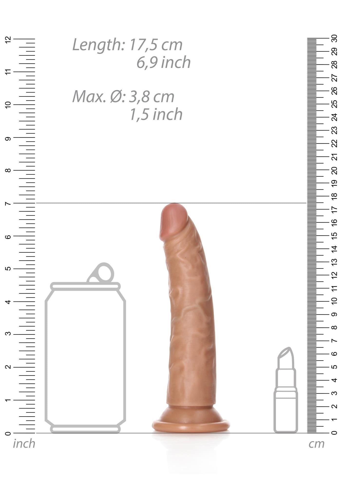 7-Slim Realistic Dildo with Suction Cup - 6""/ 15,5 cm-7