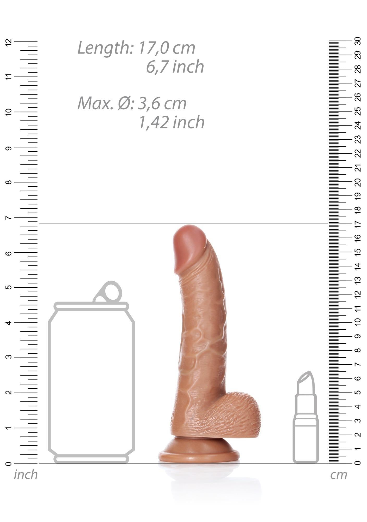 7-Grube silikonowe żylaste dildo przyssawka 17 cm-7