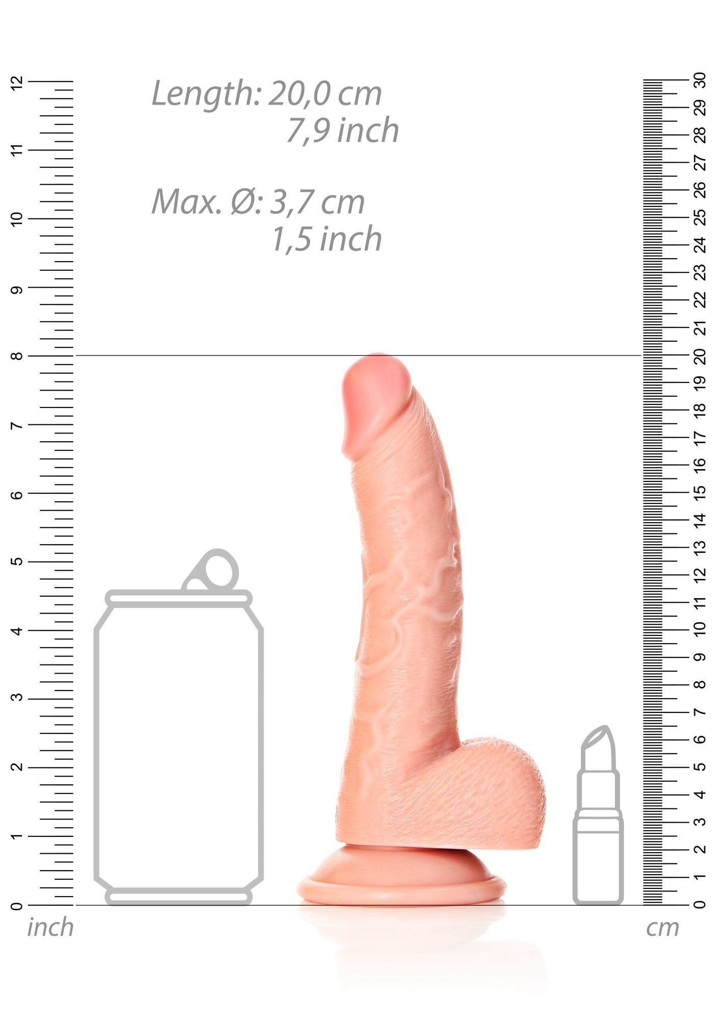 7-Silikonowe żylaste cieliste dildo przyssawka 20 cm-7