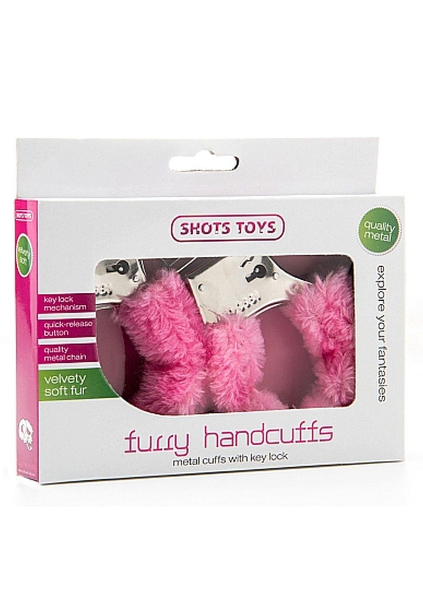2-Furry Handcuffs - Pink-2