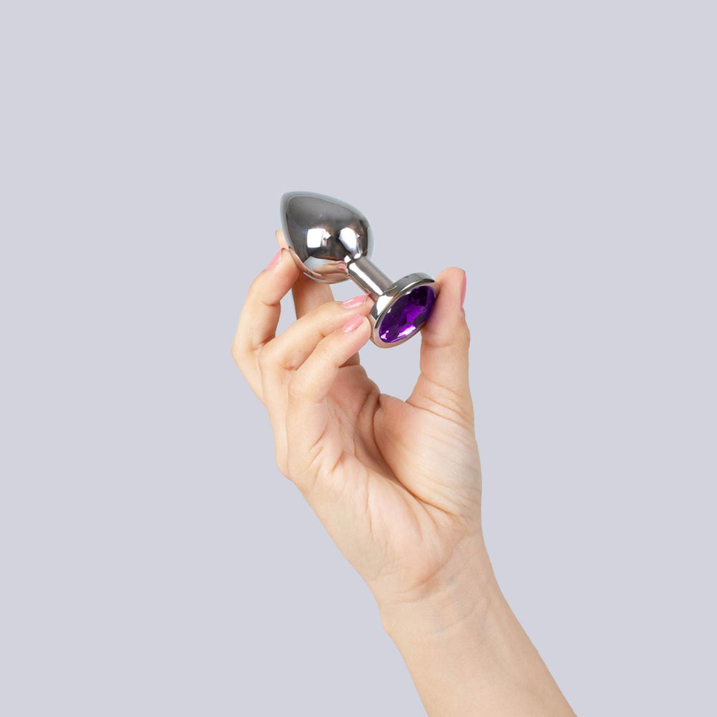 2-PURPLE JEWELLED METAL BUTT PLUG-2