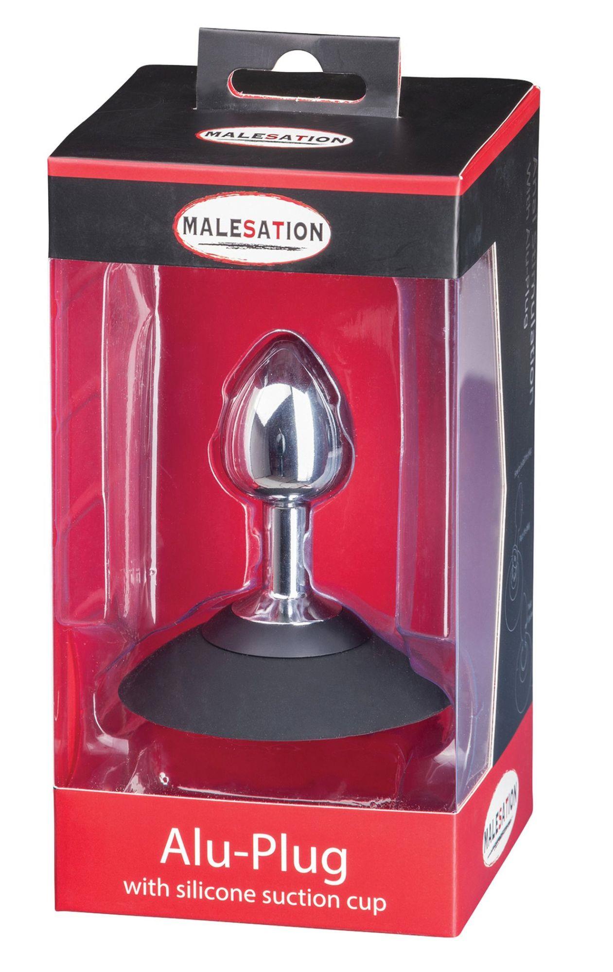 6-MALESATION Alu-Plug with suction cup small, chrome-6