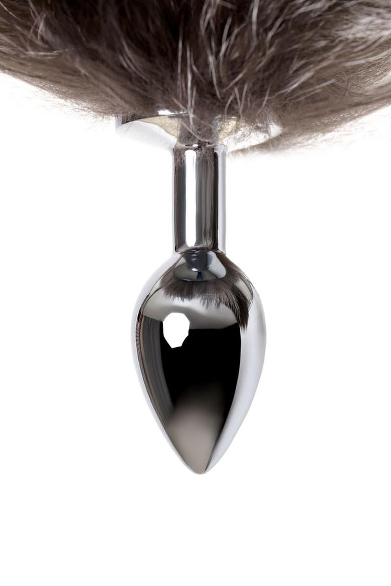 8-Silver anal plug with a fox tail-8