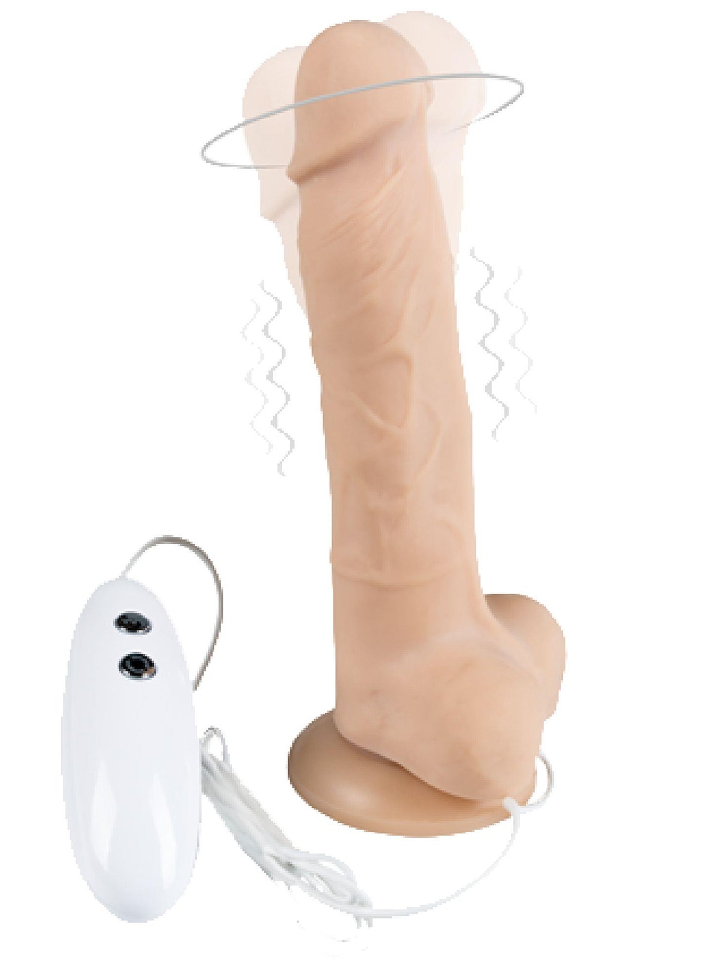 4-Dildo z wibracją rotacją pilot cielisty 18 cm-4
