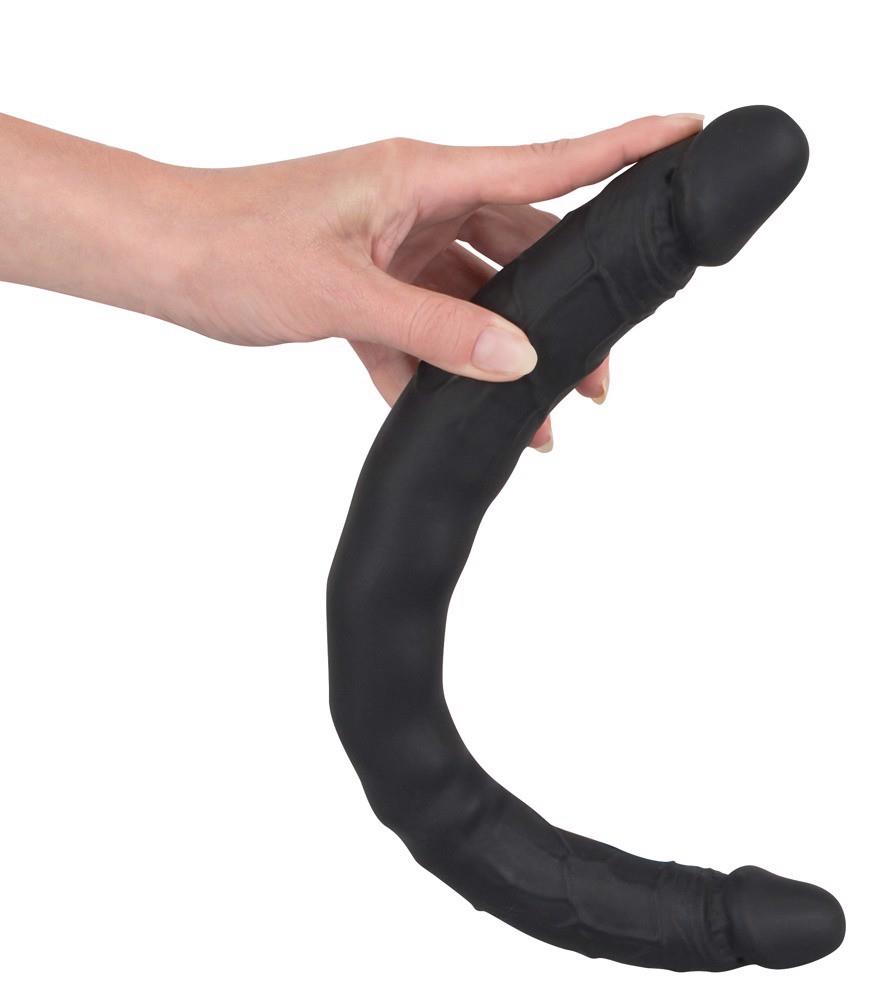 11-Czarne dildo lesbijskie silikonowe podwójne 40cm-11