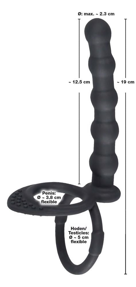 16-Podwójny pierścień penis jądra sex koraliki analne-16