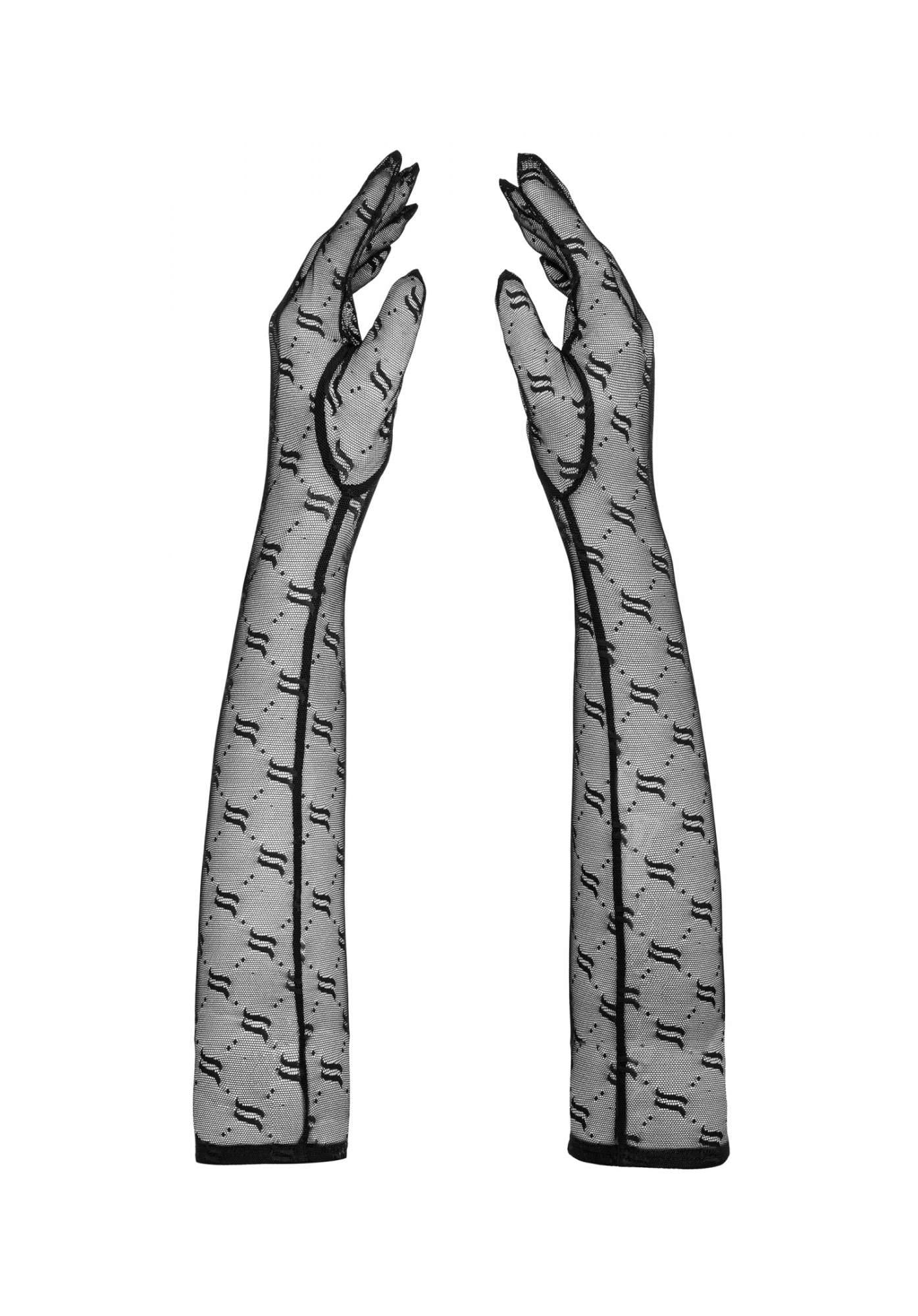 2-Bielizna-Obsessivia rękawiczki czarne O/S-2